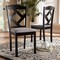 Baxton Studio Ruth Grey Upholstered and Espresso Brown Finished Dining Chair, PK2 149-8962 - alternate 2